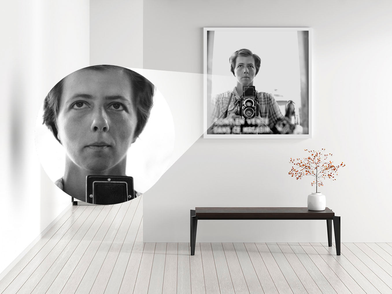 Fine Art Photo by Vivian Maier Self-Portrait Vintage Print Poster, New York, 1959 (Vivian Maier Self Portrait)