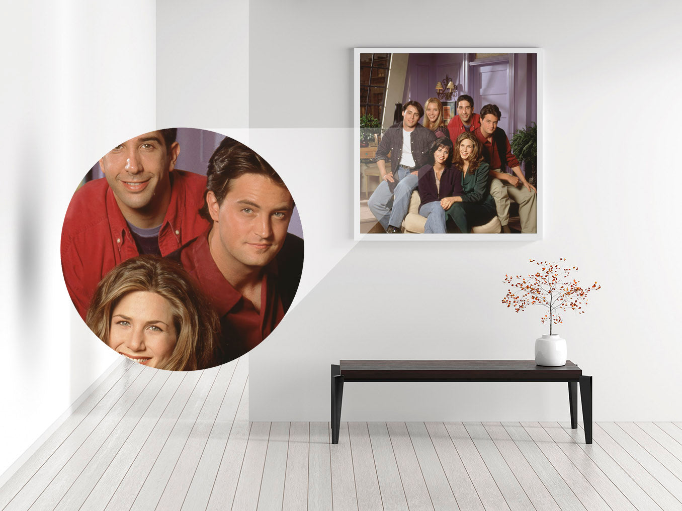 Fine Art Photo of Friends, The Iconic Sitcom Print Poster, Debut on September 22, 1994, Matthew Perry, Matt LeBlanc, Lisa Kudrow, David Schwimmer, Courteney Cox