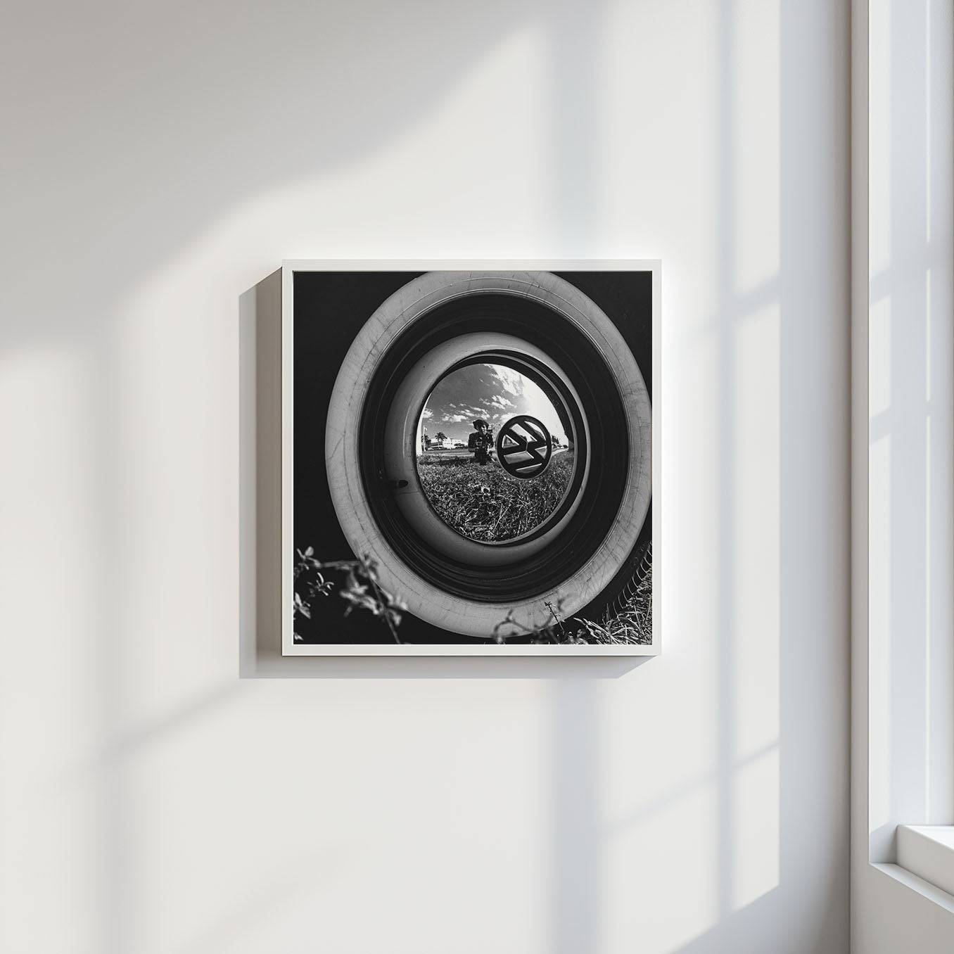Fine Art Photo by Vivian Maier Self-Portrait Vintage Print Poster, Volkswagen, 1960 (Vivian Maier Self Portrait)