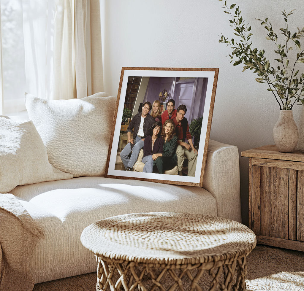 Fine Art Photo of Friends, The Iconic Sitcom Print Poster, Debut on September 22, 1994, Matthew Perry, Matt LeBlanc, Lisa Kudrow, David Schwimmer, Courteney Cox