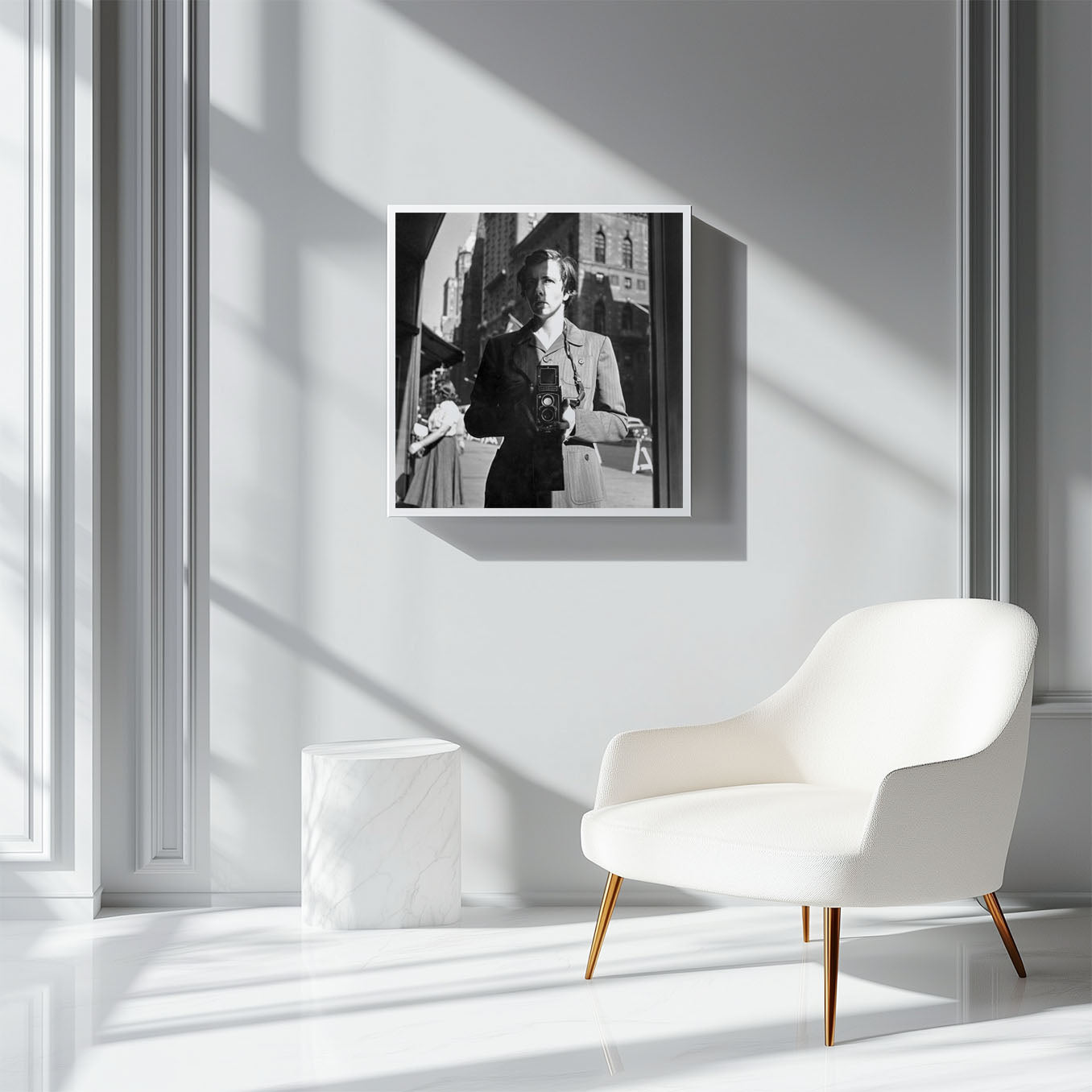 Fine Art Photo by Vivian Maier Self-Portrait Vintage Print Poster, New York, October 18th 1953, (Vivian Maier Self Portrait)