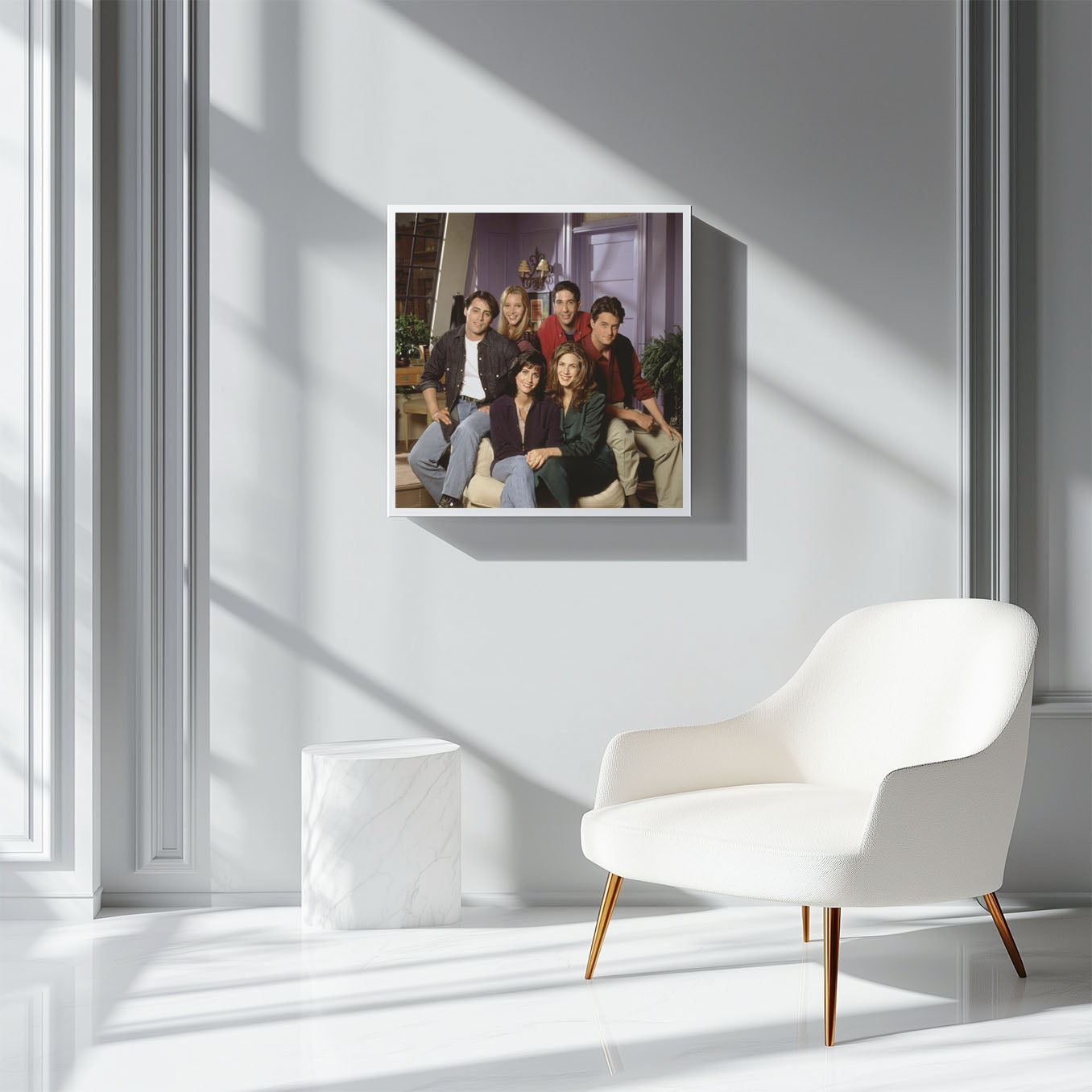 Fine Art Photo of Friends, The Iconic Sitcom Print Poster, Debut on September 22, 1994, Matthew Perry, Matt LeBlanc, Lisa Kudrow, David Schwimmer, Courteney Cox