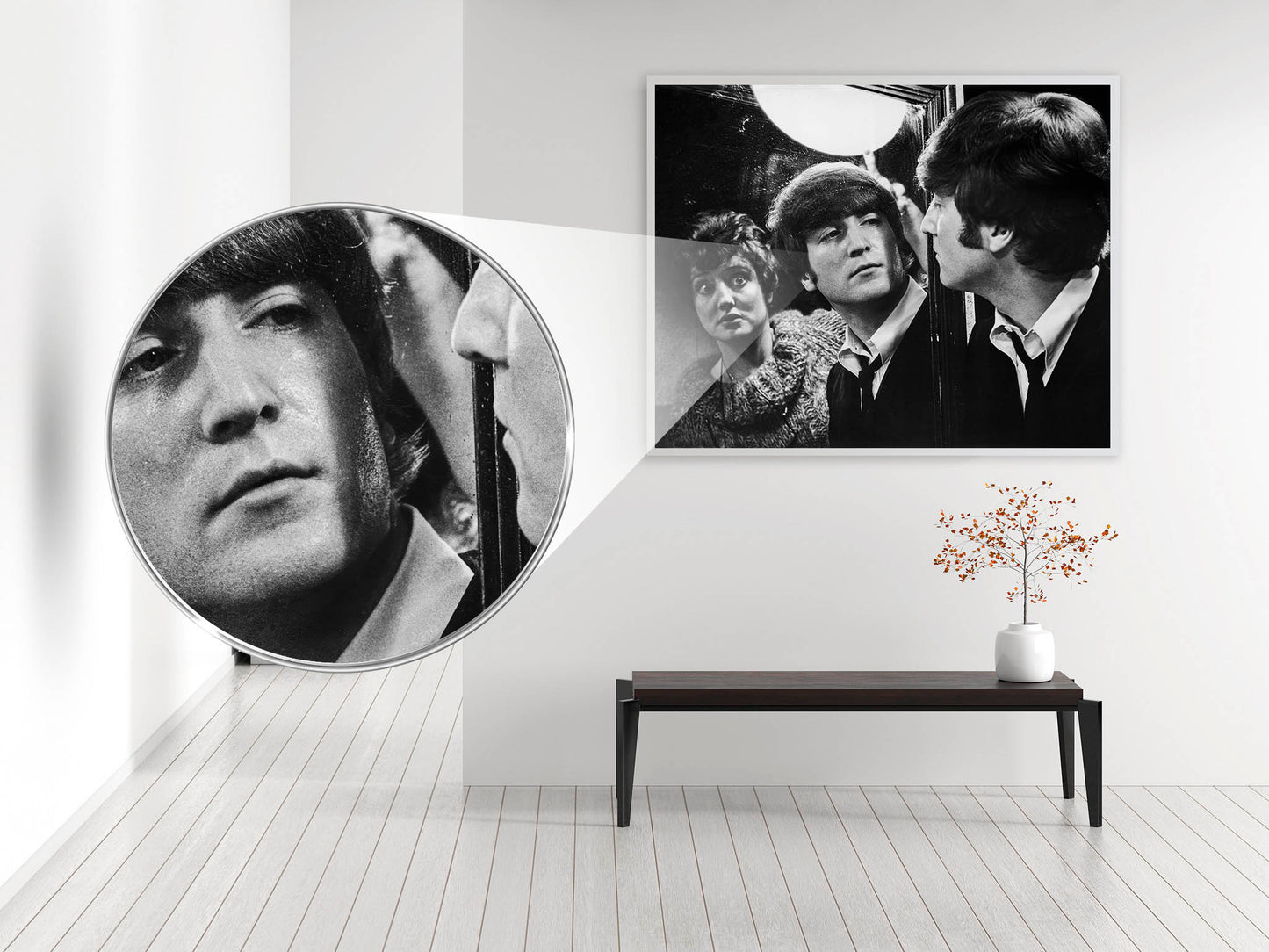 Fine Art Print "A Hard Day's Night", 1964. Director: Richard Lester. Stars: John Lennon, Paul McCartney, George Harrison, Ringo Starr