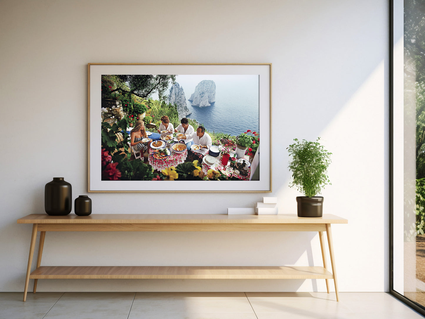 Fine Art Poster by Slim Aarons, Dining Al Fresco On Capri Print Poster, 1980