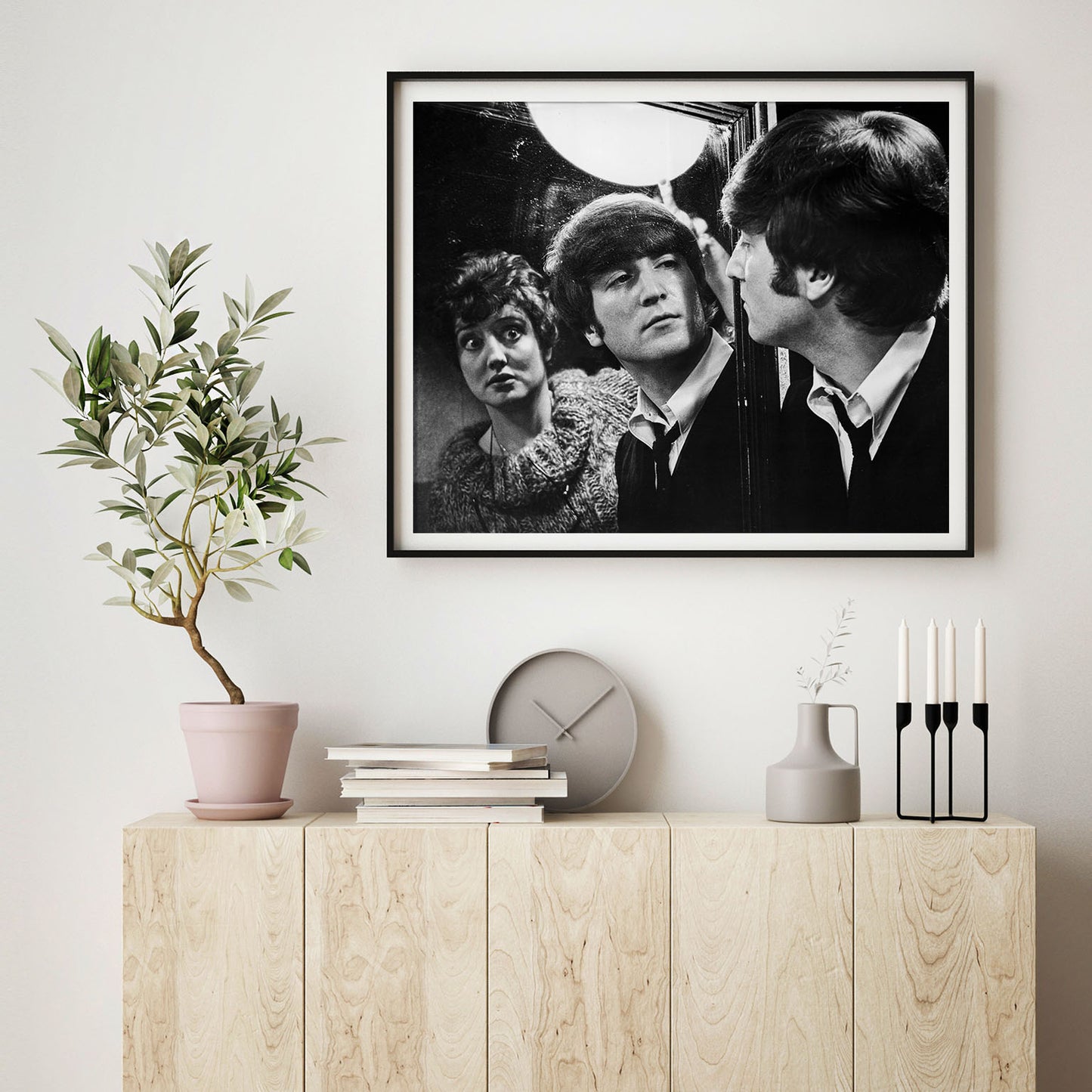 Fine Art Print "A Hard Day's Night", 1964. Director: Richard Lester. Stars: John Lennon, Paul McCartney, George Harrison, Ringo Starr