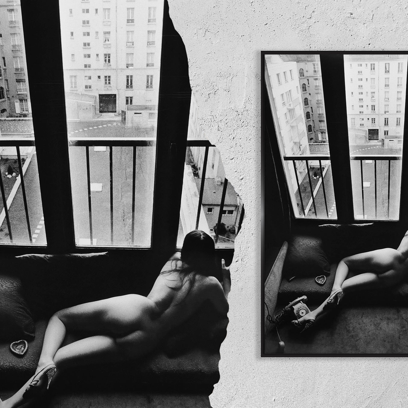 Fine Art Photo Helmut Newton, Hinterhof Akt, Paris, 1974, Print Poster