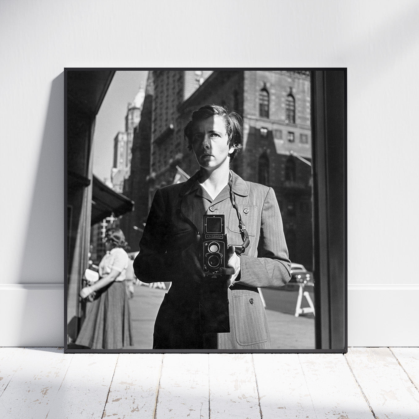 Fine Art Photo by Vivian Maier Self-Portrait Vintage Print Poster, New York, October 18th 1953, (Vivian Maier Self Portrait)