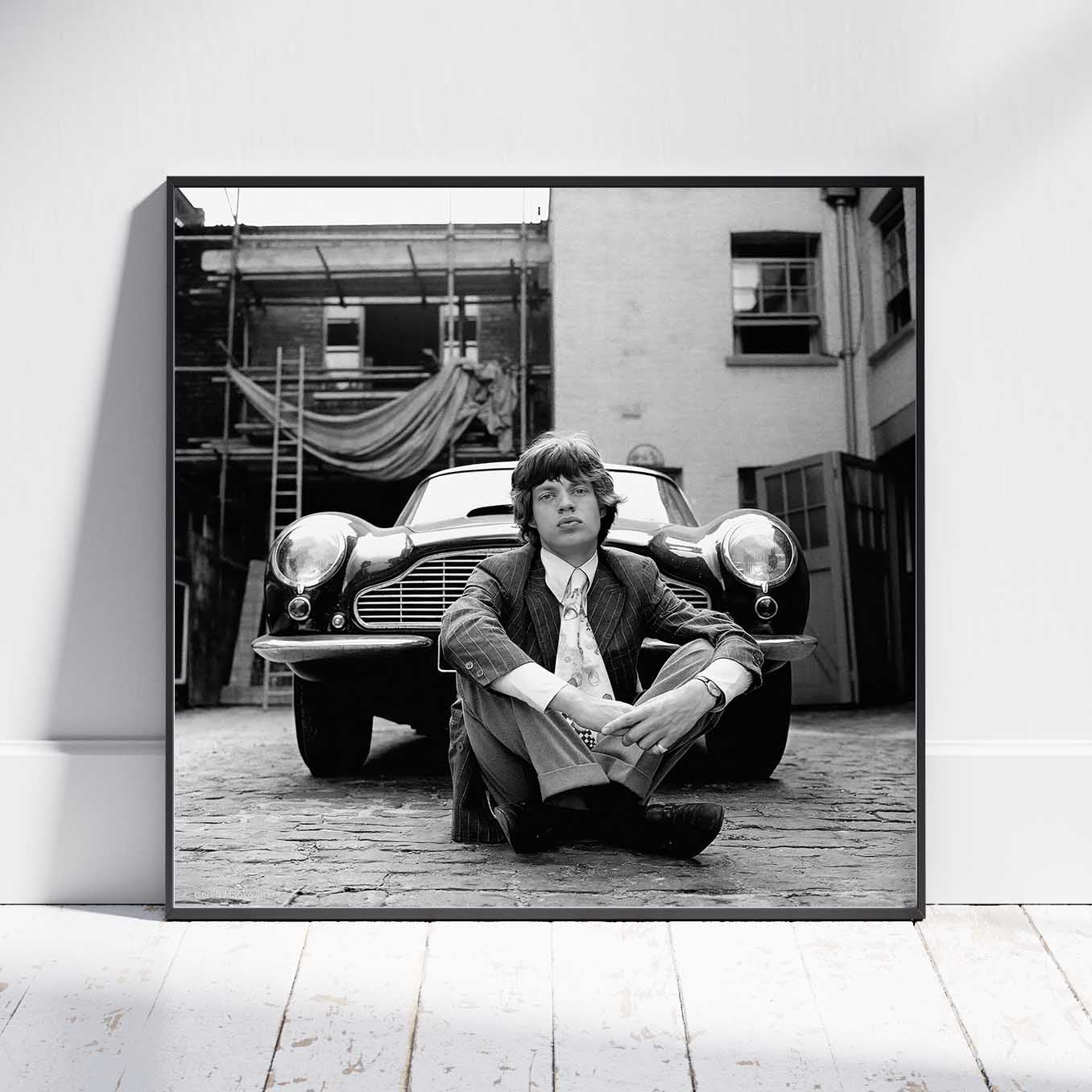 Fine Art Photo by Gered Mankowitz, Mick and Aston Martin, 1966, The Rolling Stones, Mick Jagger