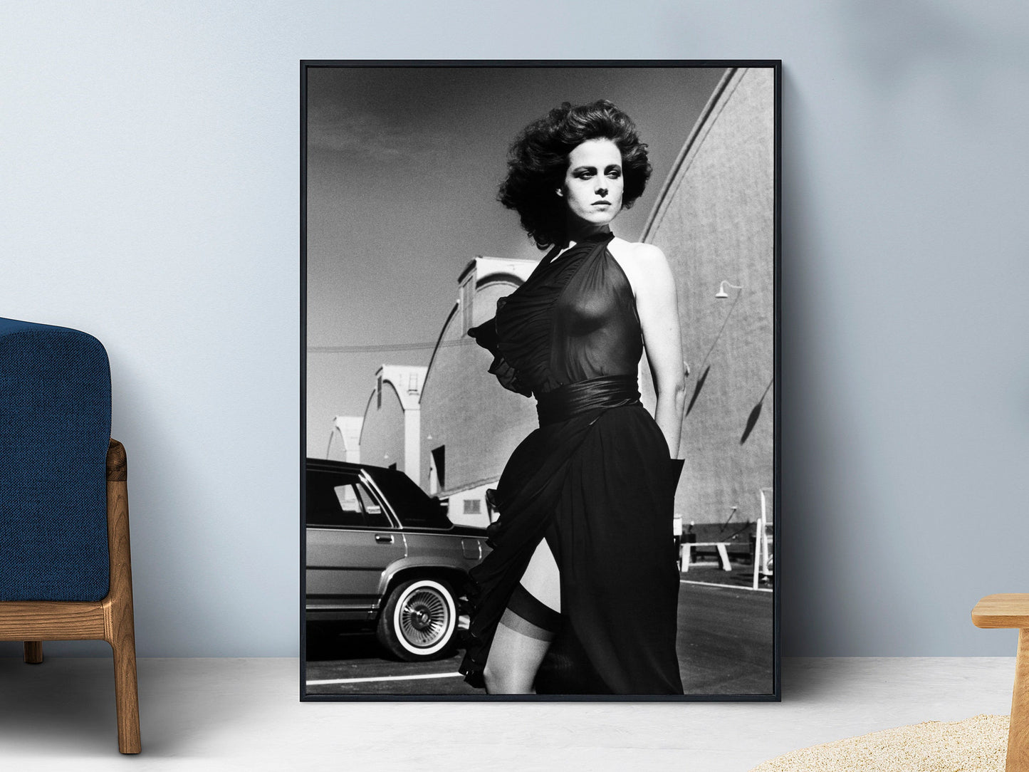 Fine Art Photo by Helmut Newton Print Poster, Sigourney Weaver at Warner Bros Burbank 1983