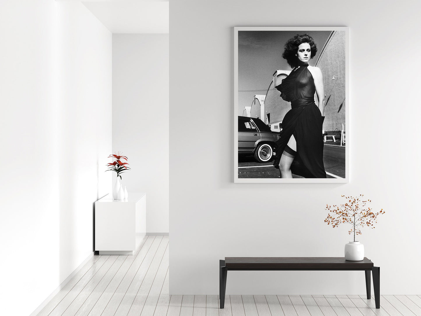 Fine Art Photo by Helmut Newton Print Poster, Sigourney Weaver at Warner Bros Burbank 1983
