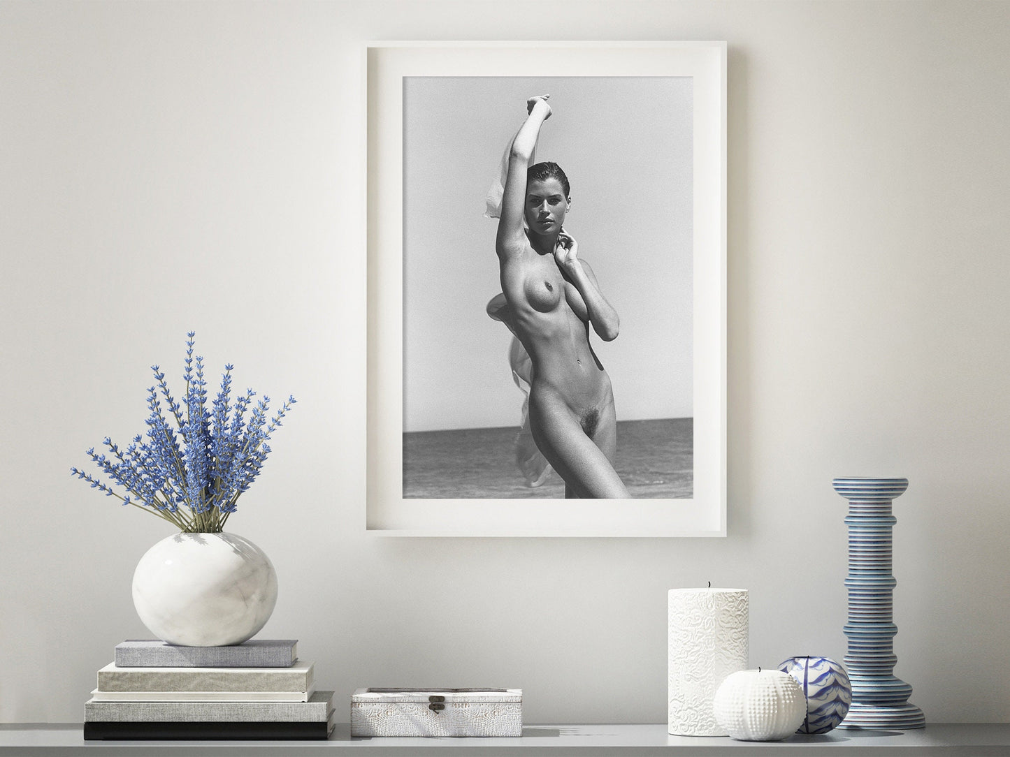 Nude Naked Print Poster, Erotic Photography, Artistic Nude, Carre 1, Paradise Cove, 1988, Herb Ritts