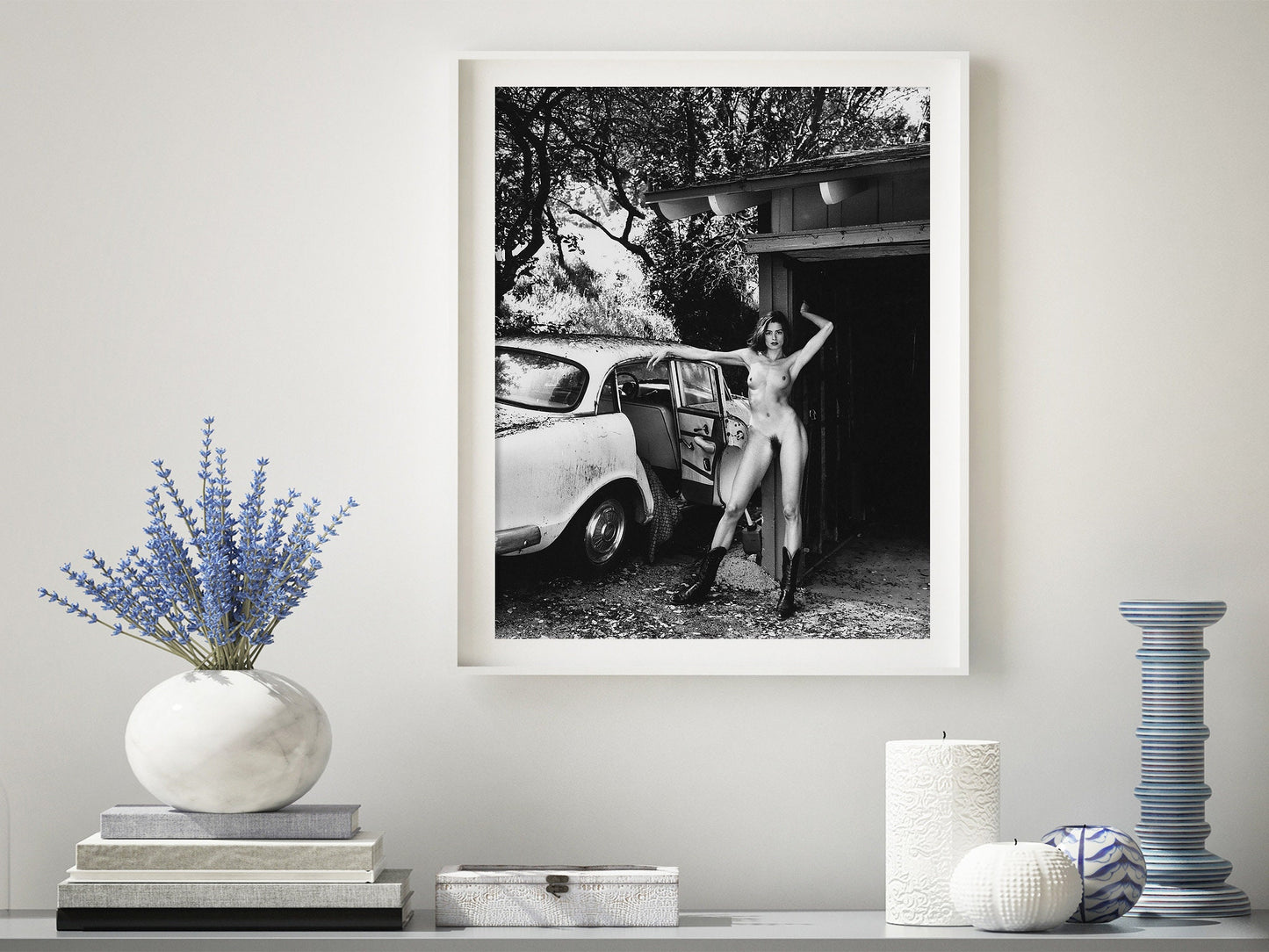 Fine Art Photo by Helmut Newton Print Poster, Domestic Nude 8, Los Angeles, 1992