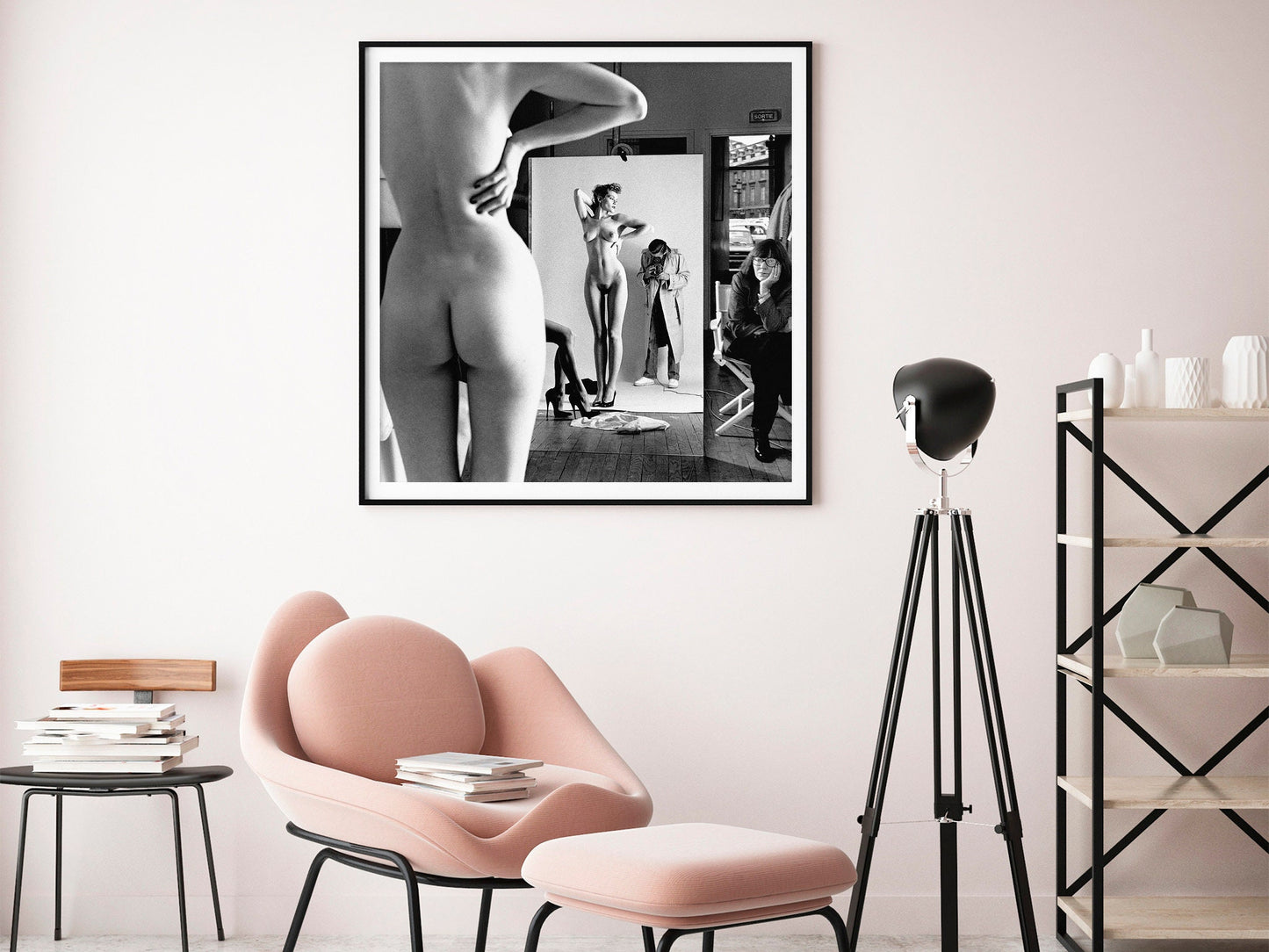 Fine Art Photo by Helmut Newton Print Poster, Self-Portrait with Wife & Model (Vogue Studios), Paris, 1980