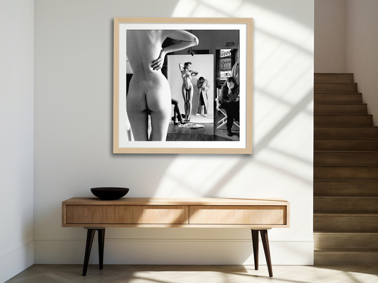Fine Art Photo by Helmut Newton Print Poster, Self-Portrait with Wife & Model (Vogue Studios), Paris, 1980