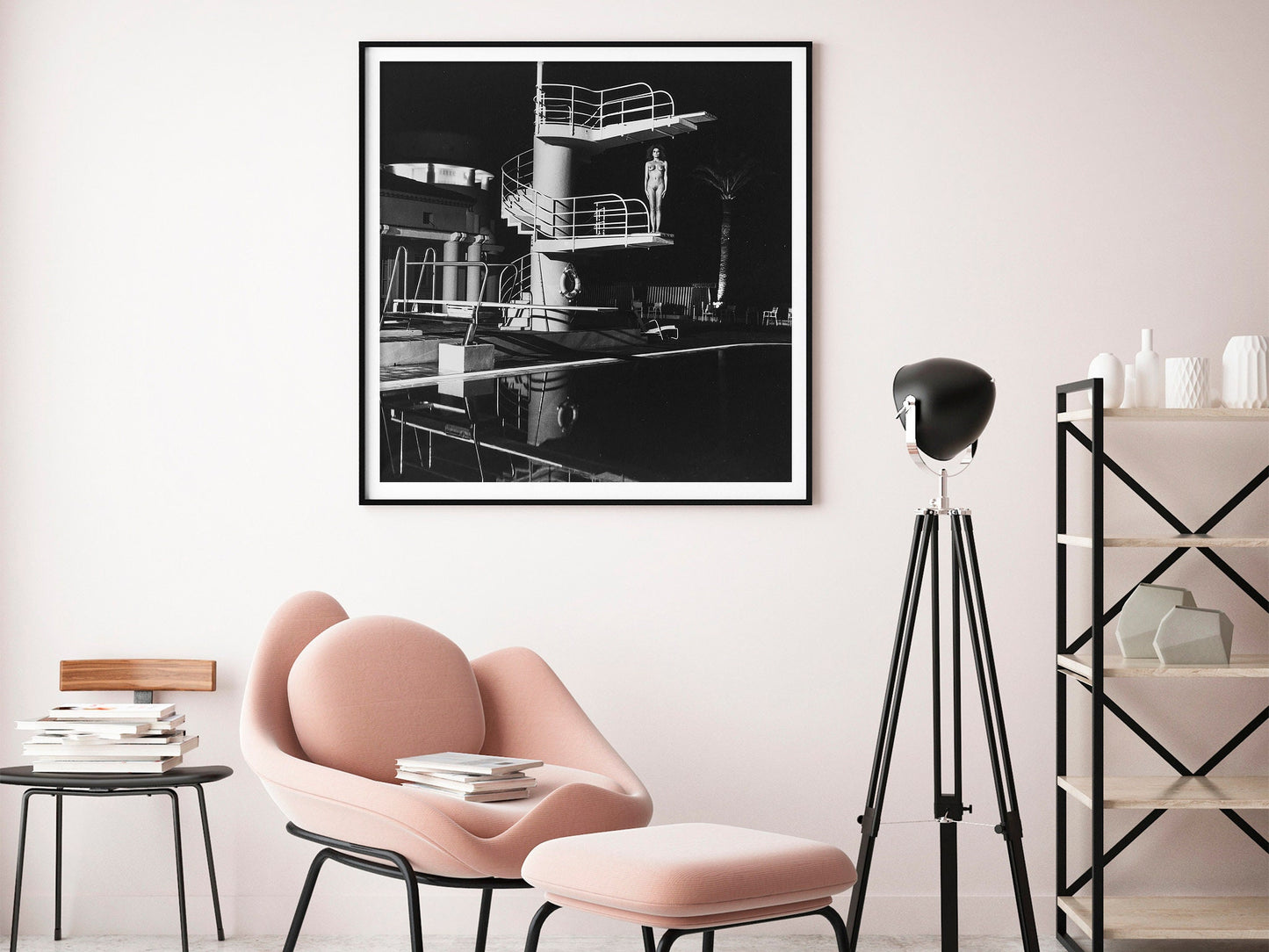 Fine Art Photo by Helmut Newton Print Poster, Diving Tower, Old Beach Hotel, Monte Carlo, 1981