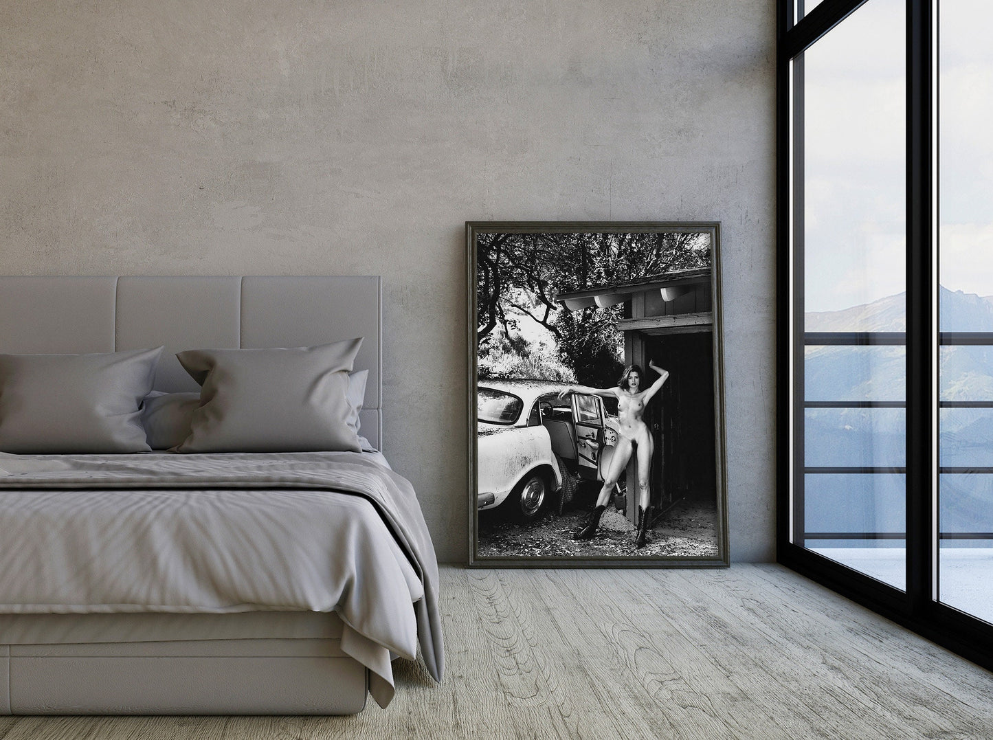 Fine Art Photo by Helmut Newton Print Poster, Domestic Nude 8, Los Angeles, 1992