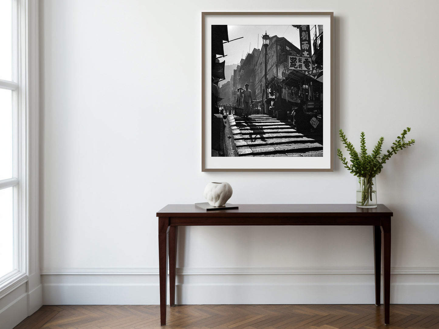 Fine Art Photo by Fan Ho, Ladder Street Vintage Print Poster, Hong Kong, 1961 ٠ 何藩 Ho Fan
