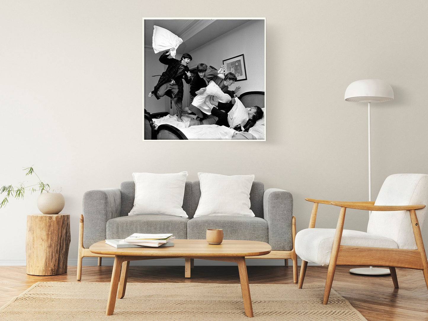 Fine Art Photo by Harry Benson, The Beatles Pillow Fight Print Poster, Paris, 1964