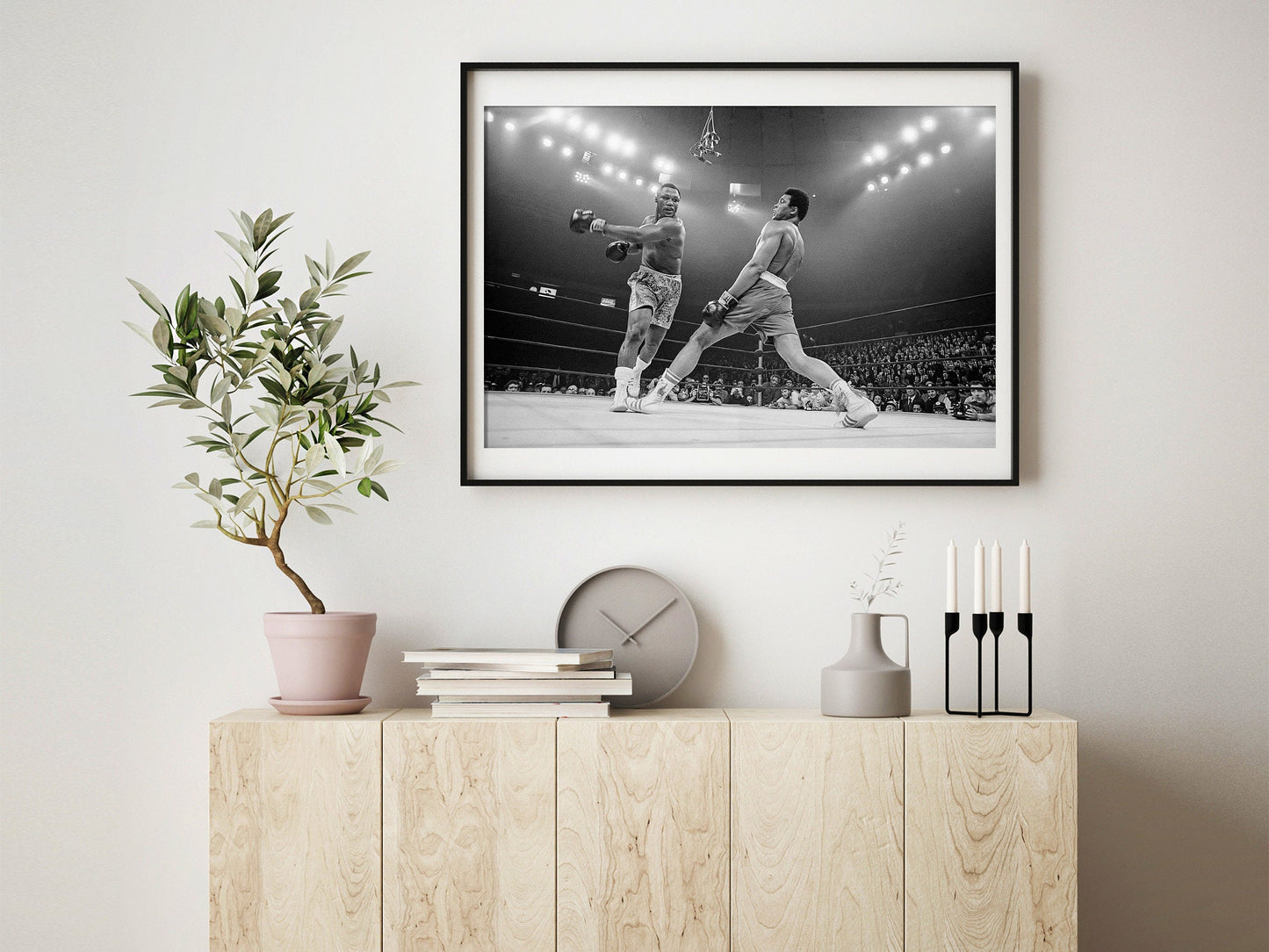 Muhammad Ali steps away from a punch thrown by Joe Frazier during their heavyweight title fight at Madison Square Garden, 1971