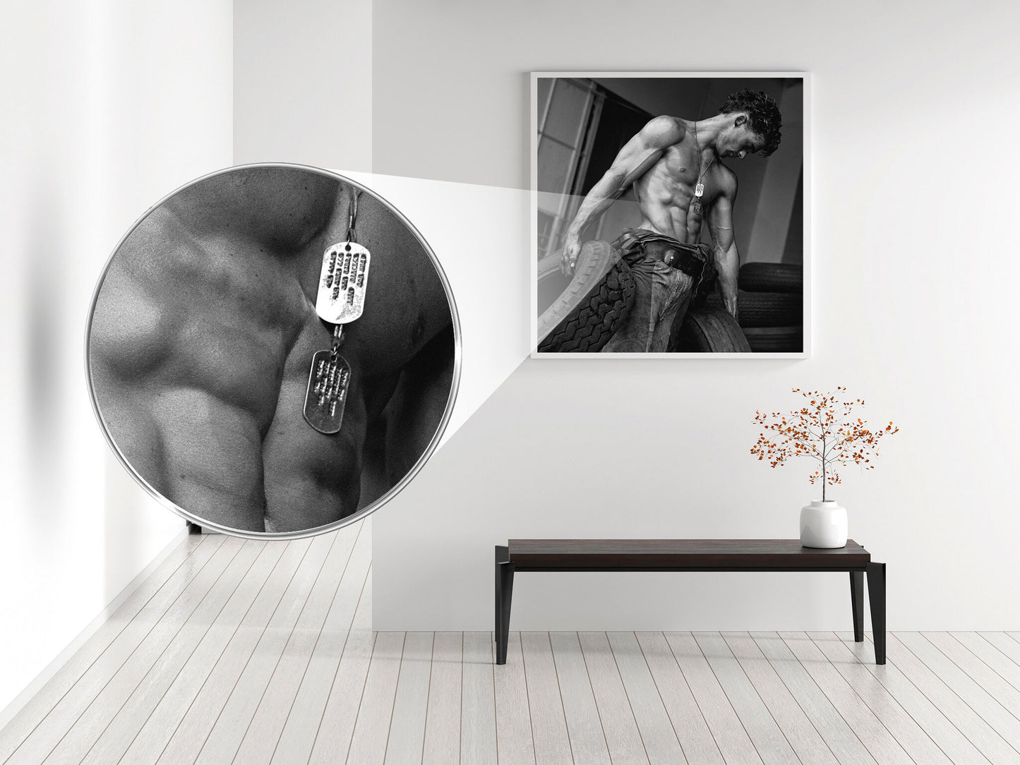 Herb Ritts Print Poster, Erotic Photography, Fred with Tires II, Hollywood, 1984