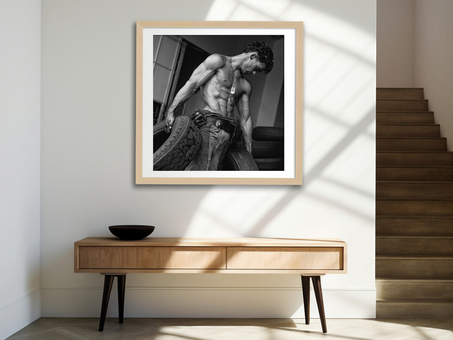 Herb Ritts Print Poster, Erotic Photography, Fred with Tires II, Hollywood, 1984
