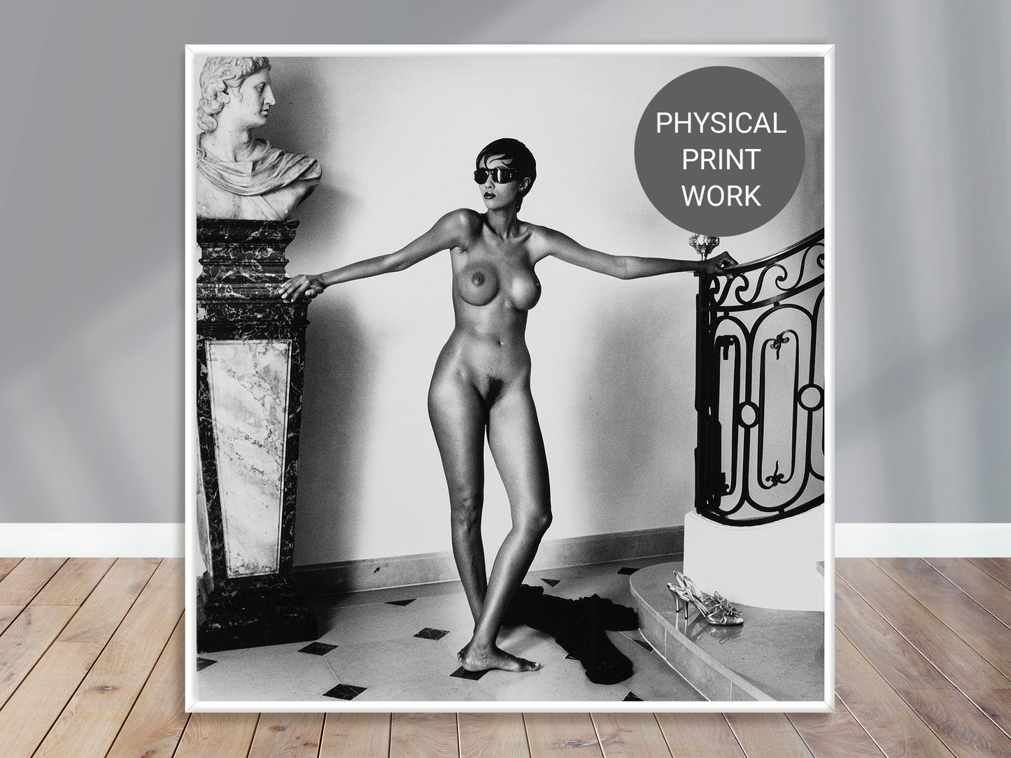 Fine Art Photo by Helmut Newton Print Poster, "Iman", Monte Carlo, 1990