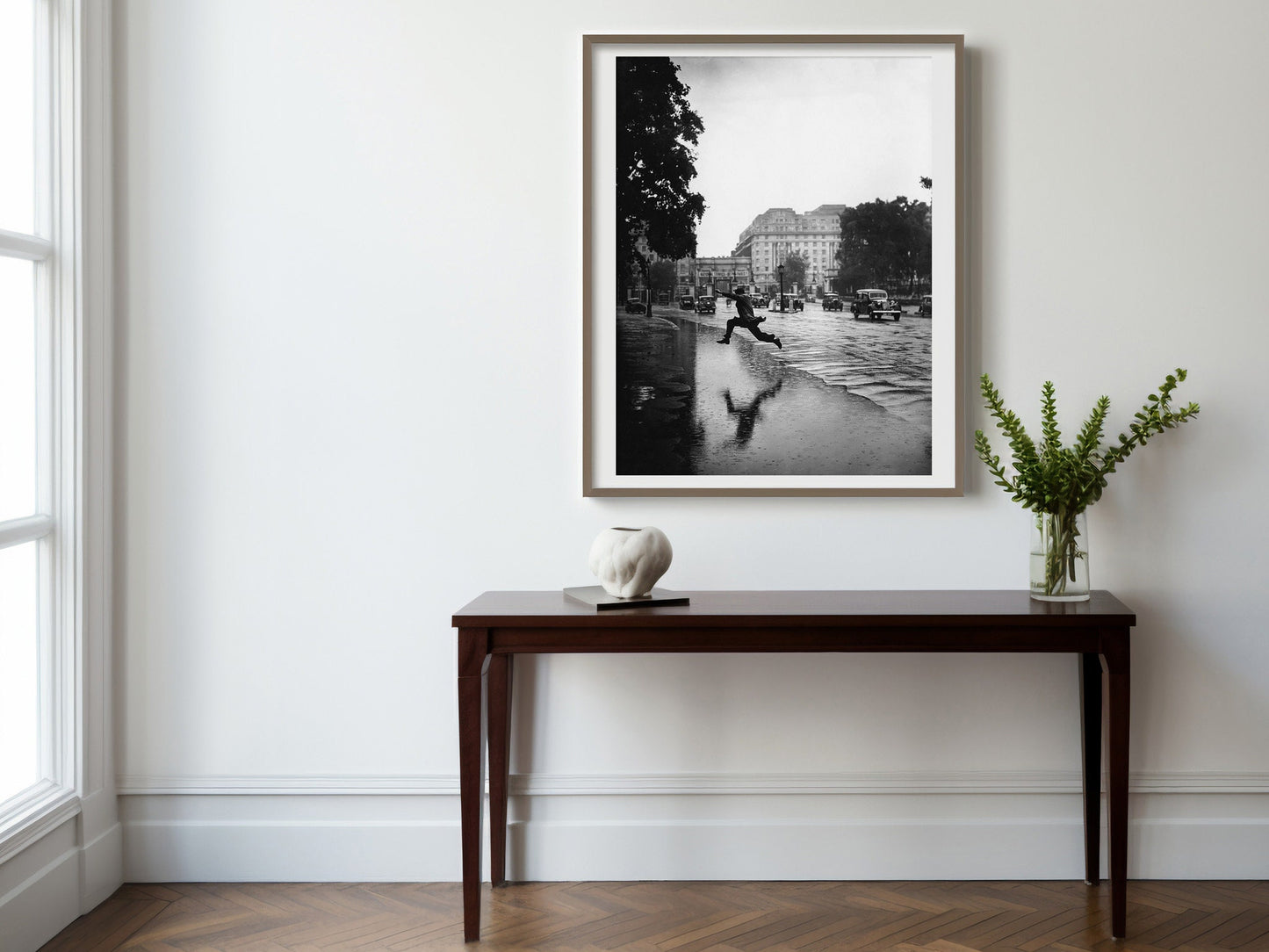 Flooded road near Hyde Park in London Print Poster, 3rd August 1939