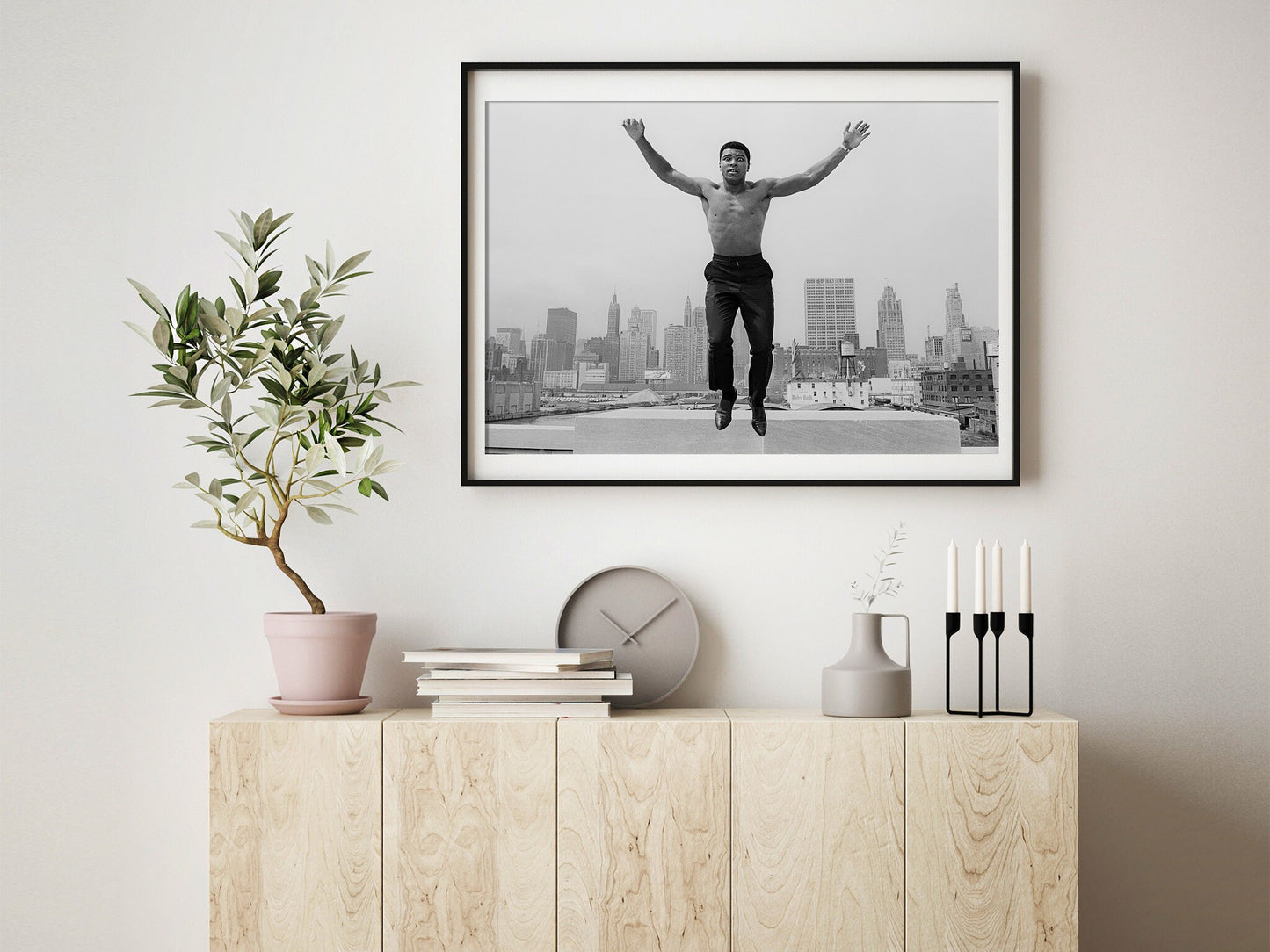 Muhammad Ali Print Poster, Ali jumping, 1966 by Thomas Hoepker