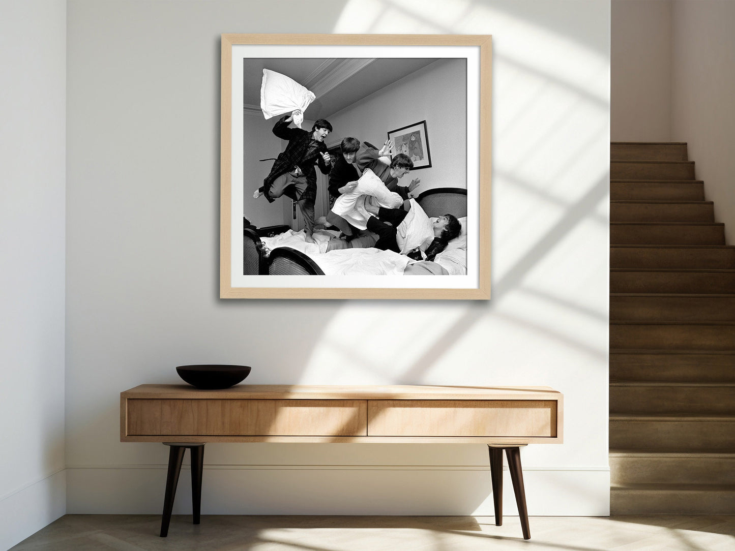 Fine Art Photo by Harry Benson, The Beatles Pillow Fight Print Poster, Paris, 1964
