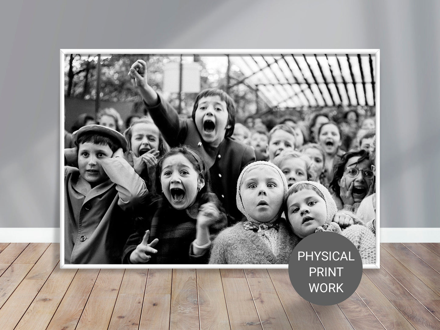Fine Art Photo by Alfred Eisenstaedt, Children at a puppet theatre Print Poster, France, Paris, 1963