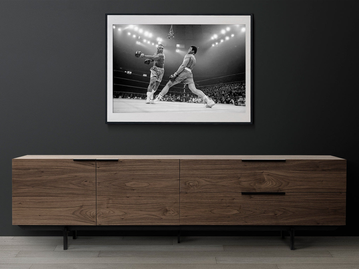 Muhammad Ali steps away from a punch thrown by Joe Frazier during their heavyweight title fight at Madison Square Garden, 1971