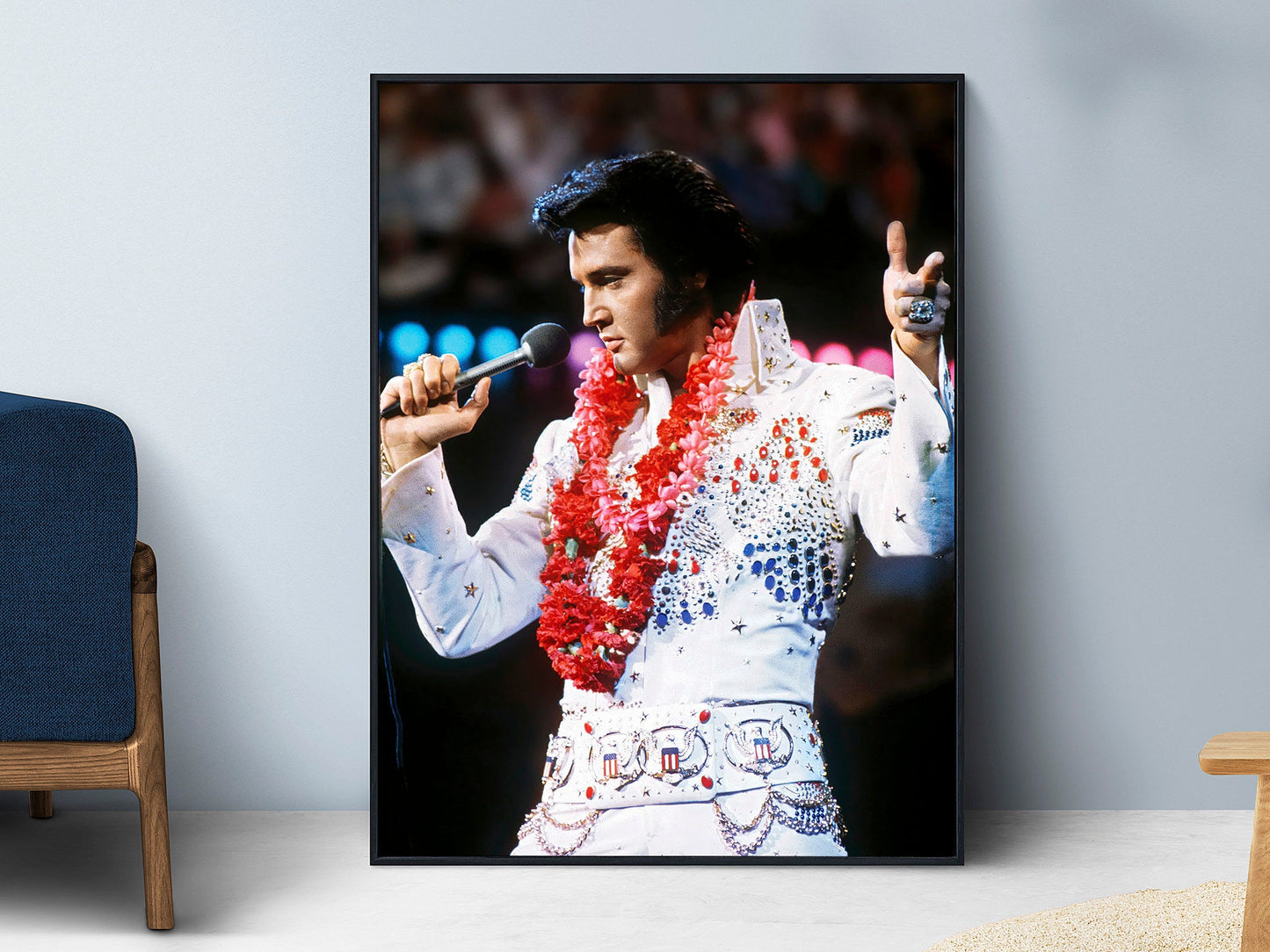 Elvis Presley during a live performance in at Honolulu International Center, Hawaii, 1973