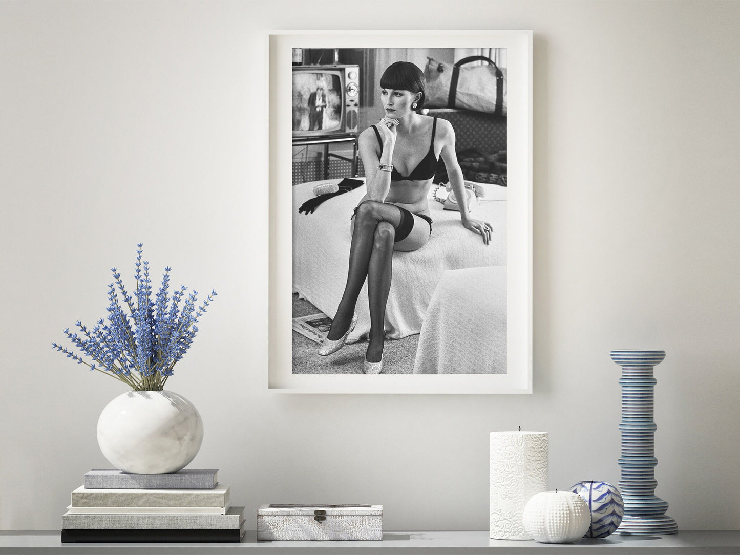 Helmut Newton Print Poster, Viviane F. at the Hotel Volney, New York, 1972