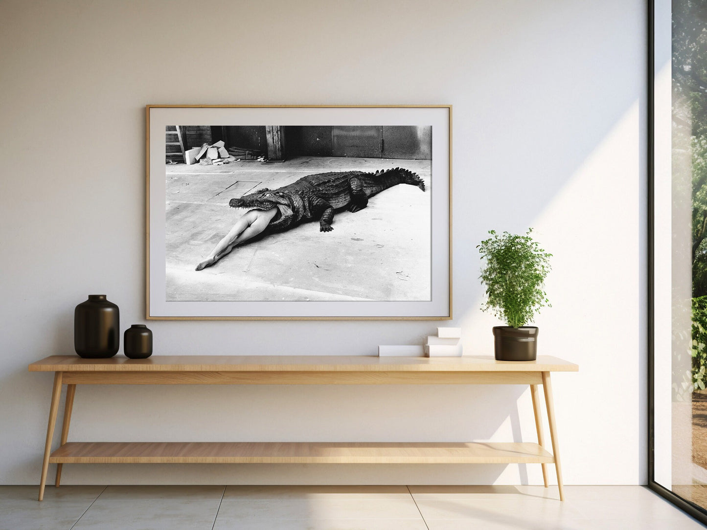 Helmut Newton Print Poster, Crocodile, Wuppertal, 1983