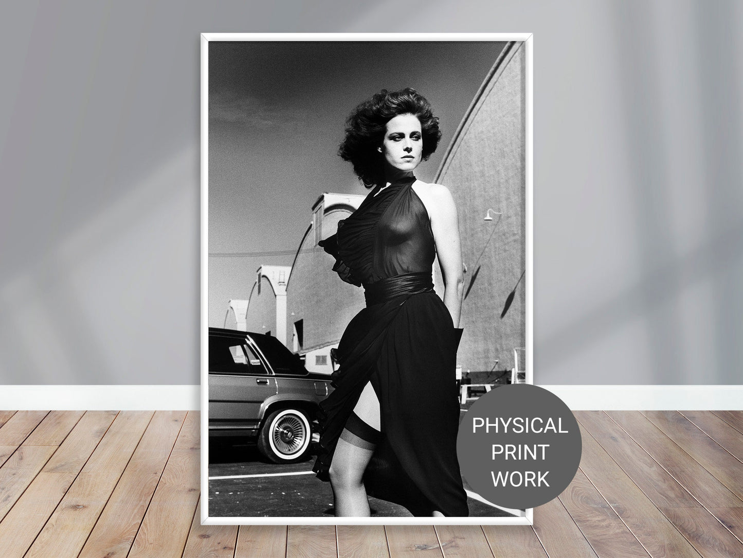 Fine Art Photo by Helmut Newton Print Poster, Sigourney Weaver at Warner Bros Burbank 1983