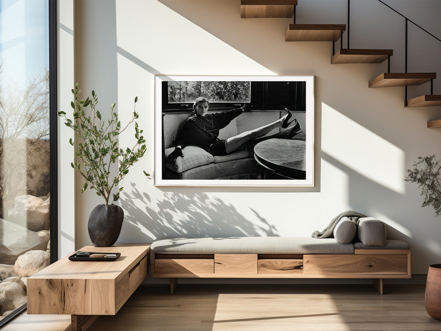 Helmut Newton Print Poster, Sylvia Reclining nude inside the house, Brescia, Italie, 1981