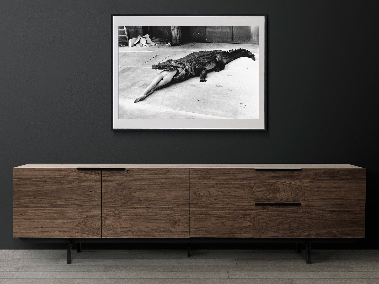 Helmut Newton Print Poster, Crocodile, Wuppertal, 1983