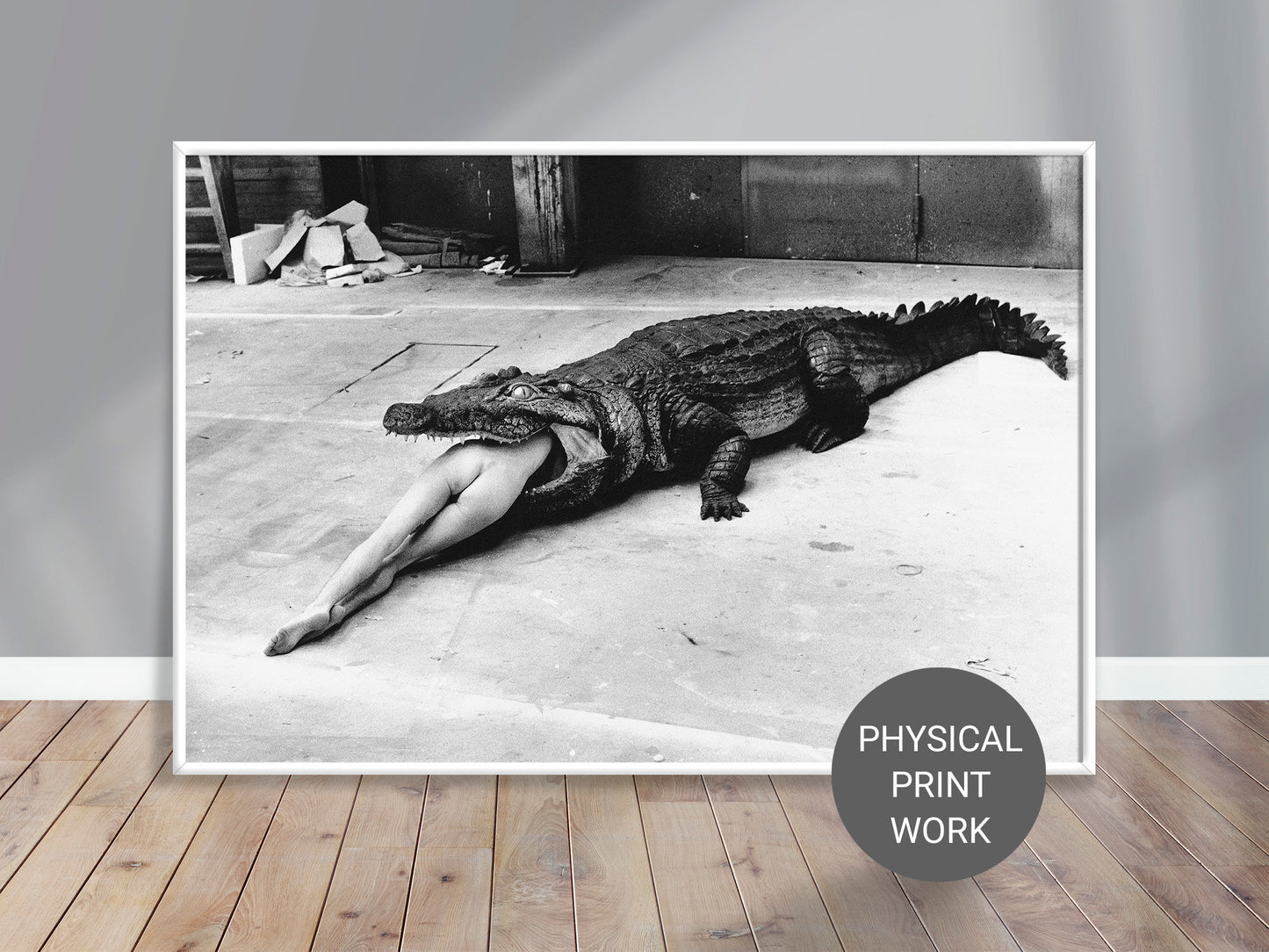 Helmut Newton Print Poster, Crocodile, Wuppertal, 1983