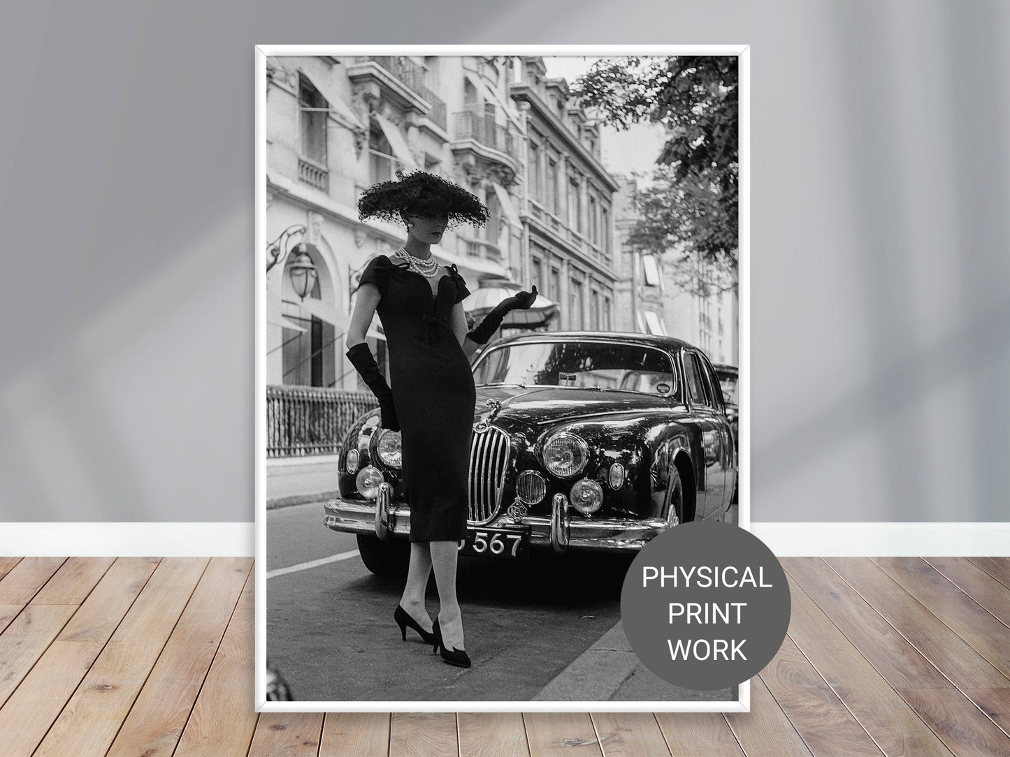 Elegant Daywear Print, A young woman modelling an outfit consisting of a three-quarter-length dress, Popperfoto, 1957