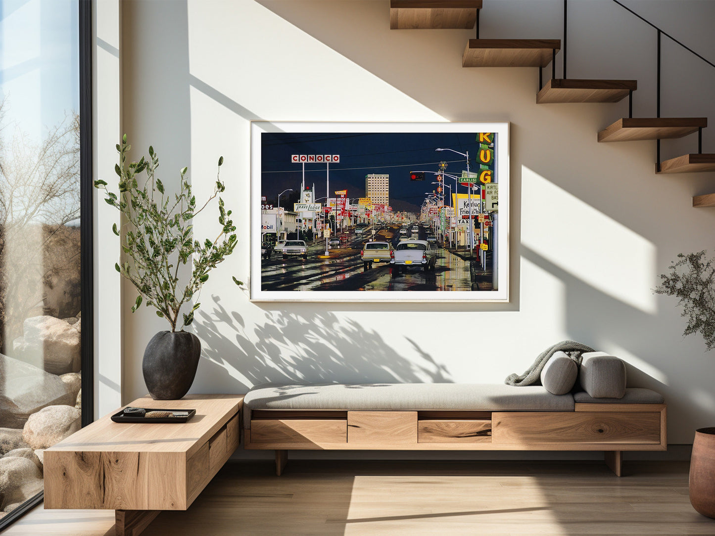 Fine Art Photo by Ernst Haas, Route 66 Albuquerque Vintage Print Poster, New Mexico, 1969