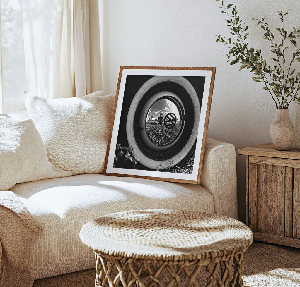 Fine Art Photo by Vivian Maier Self-Portrait Vintage Print Poster, Volkswagen, 1960 (Vivian Maier Self Portrait)