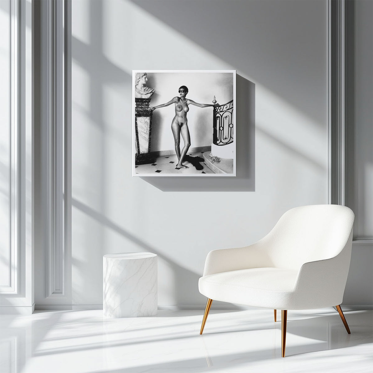 Fine Art Photo by Helmut Newton Print Poster, "Iman", Monte Carlo, 1990