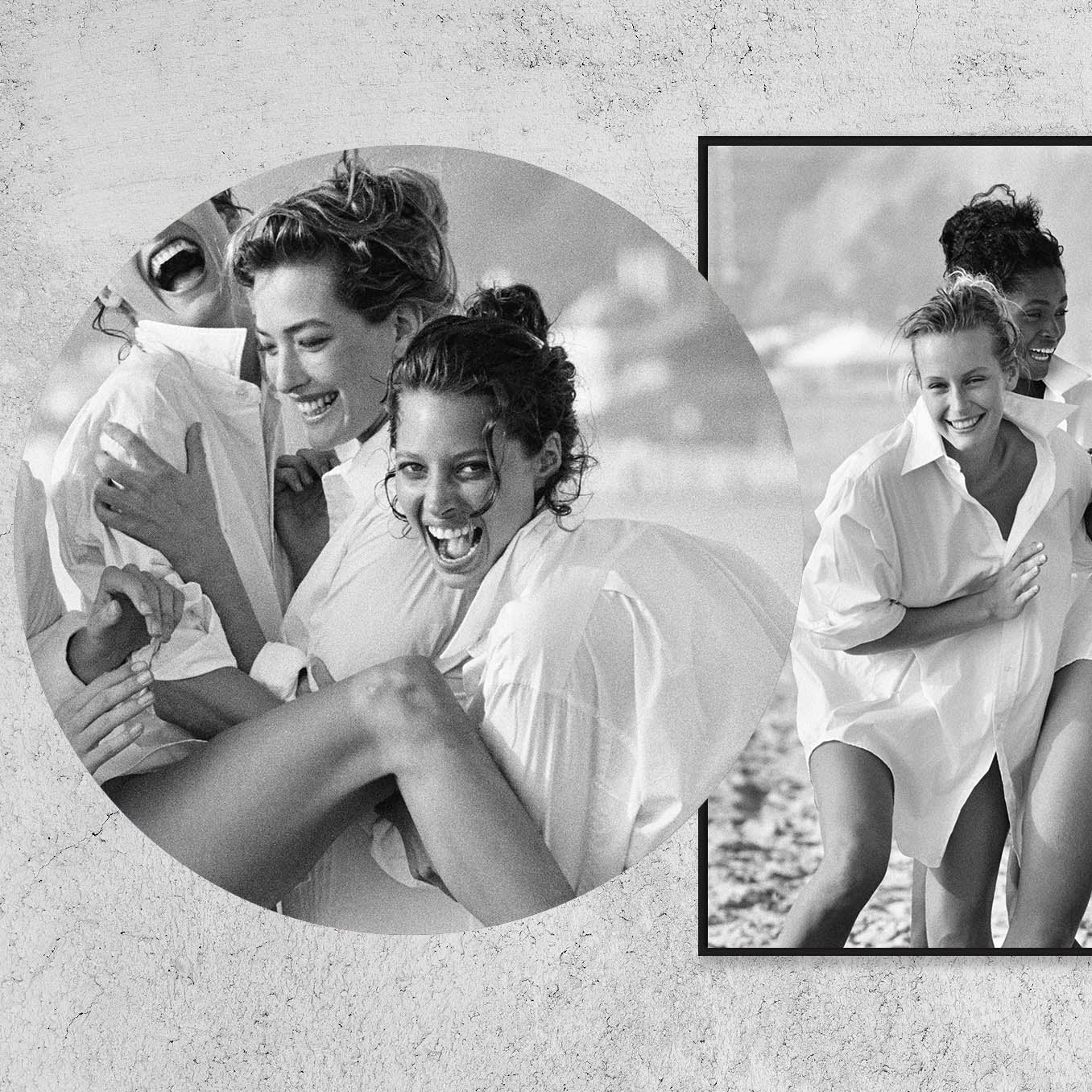 Fine Art Photo by Peter Lindbergh, Supermodels on the beach Print Poster, Vogue US, Los Angeles, 1988 (Linda Evangelista, Christy Turlington...)