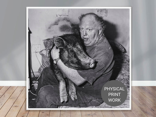 Fine Art Photo by Roger Ballen, Brian with Pet Pig Print Poster, 1998