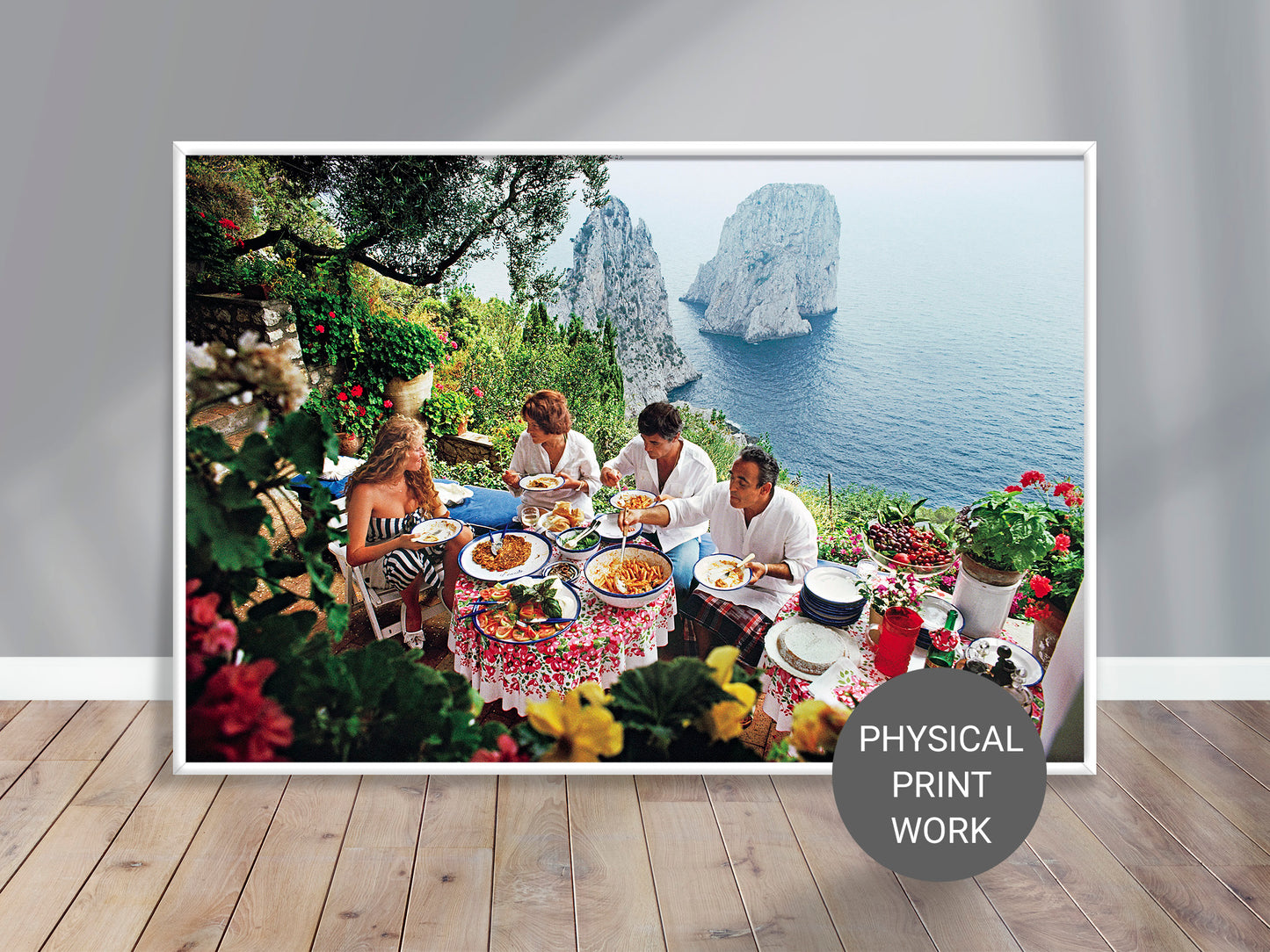 Fine Art Poster by Slim Aarons, Dining Al Fresco On Capri Print Poster, 1980