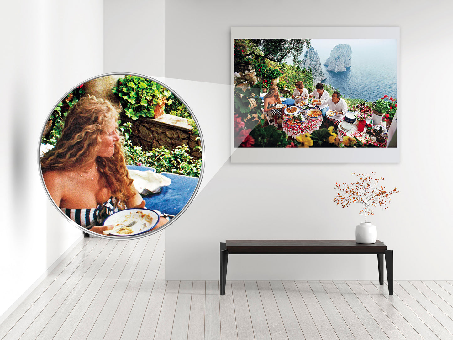 Fine Art Poster by Slim Aarons, Dining Al Fresco On Capri Print Poster, 1980