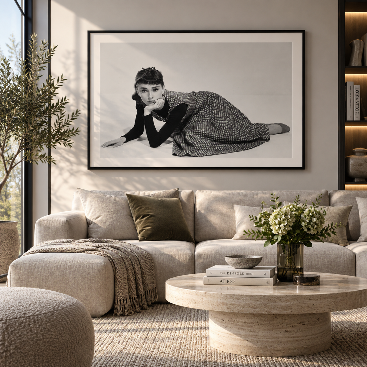 Audrey Hepburn Black and White Portrait