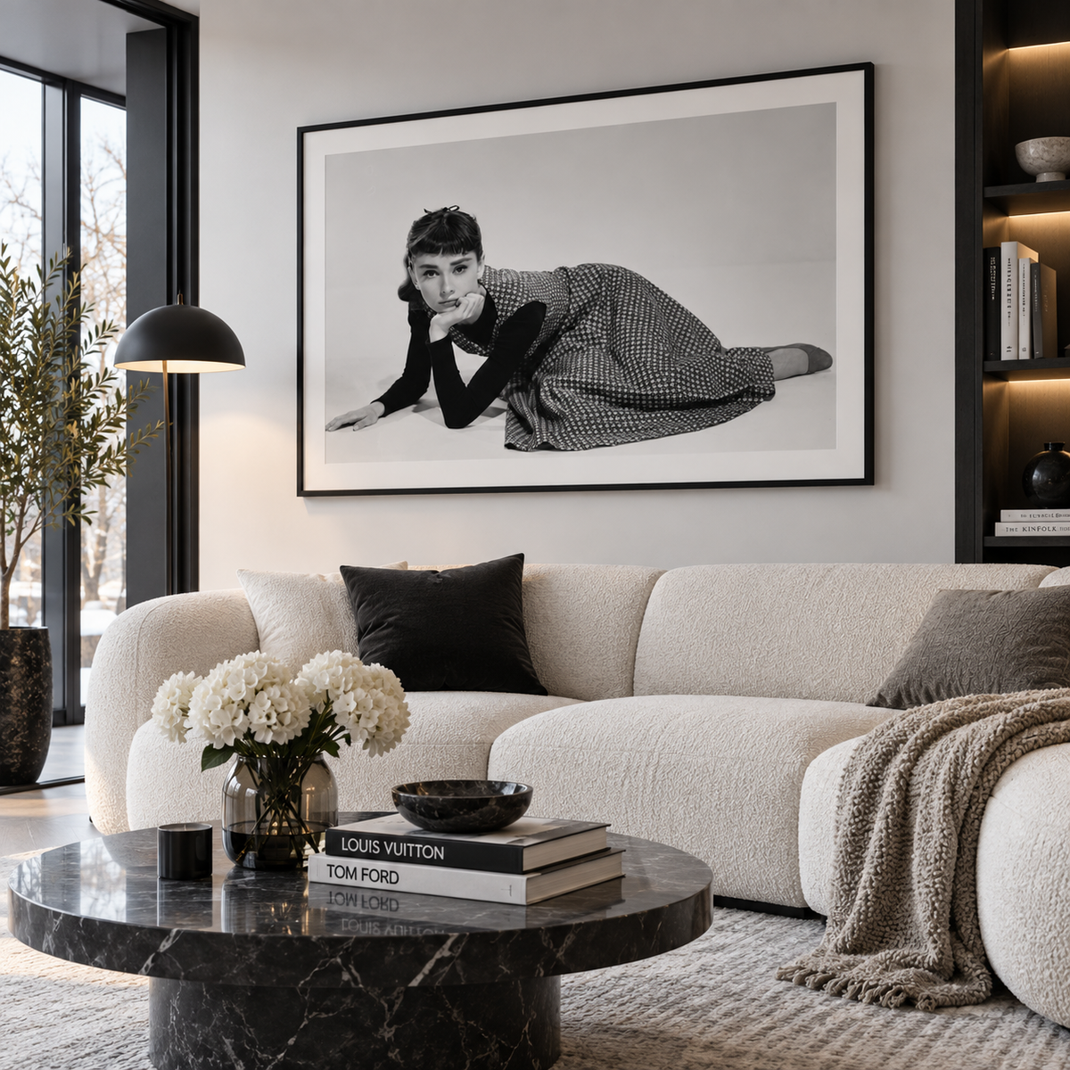 Audrey Hepburn Black and White Portrait