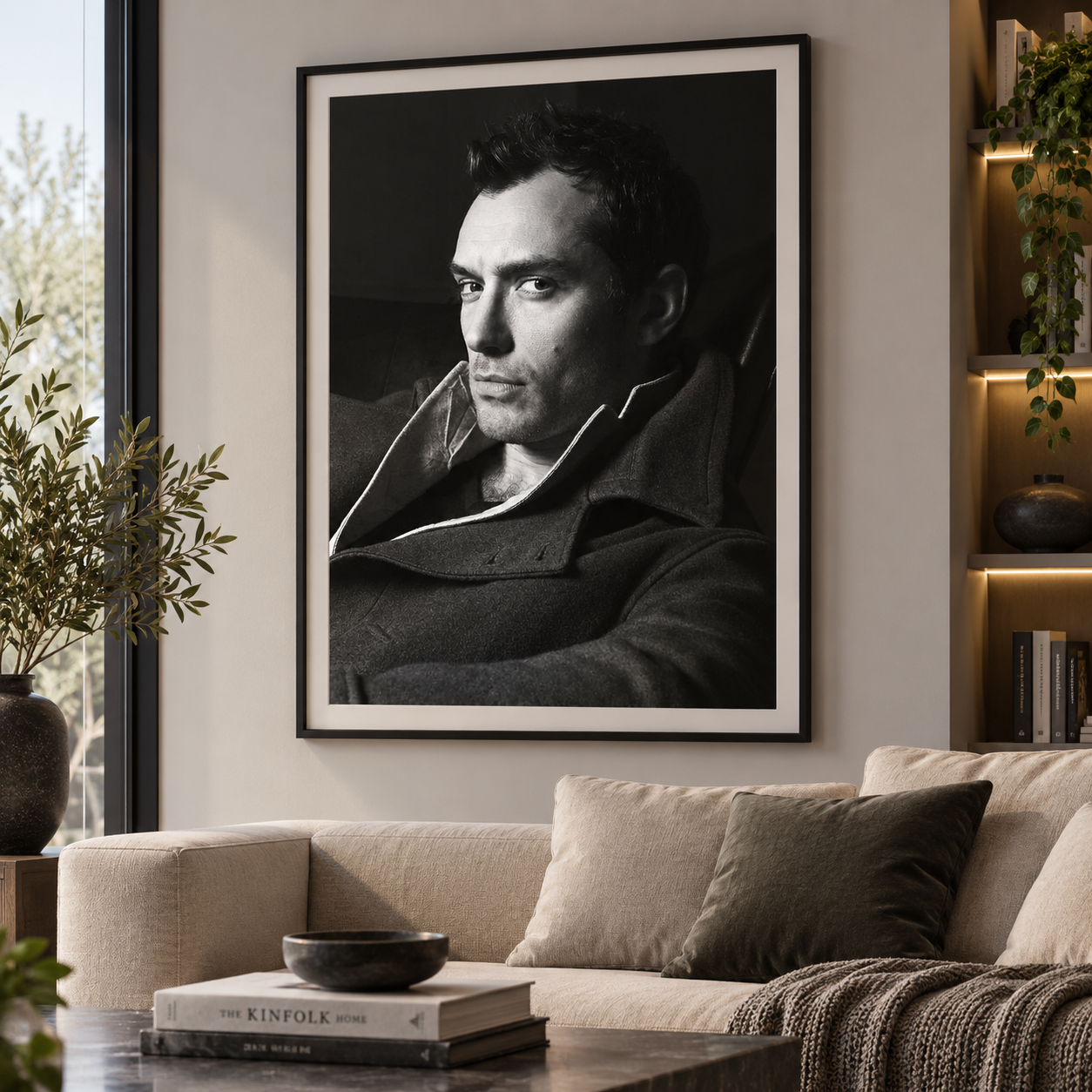 Jude Law Black and White Portrait