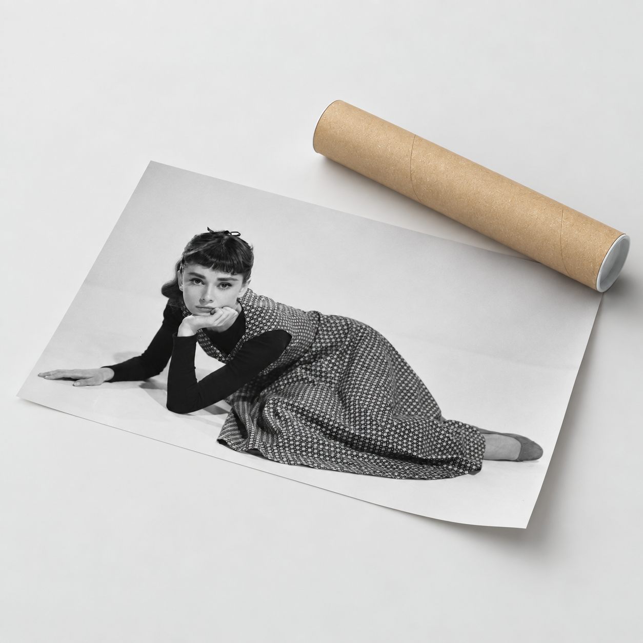 Audrey Hepburn Black and White Portrait